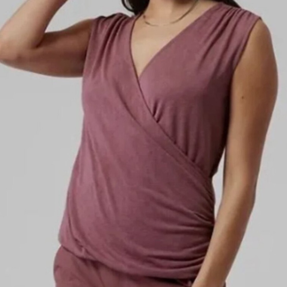 Athleta Breezy Wrap Tank Top in Tawny Rose